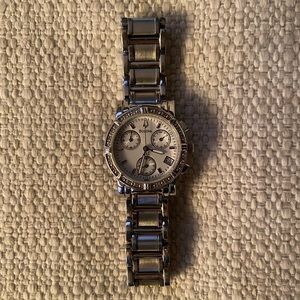 Silver Bulova diamond chronograph watch